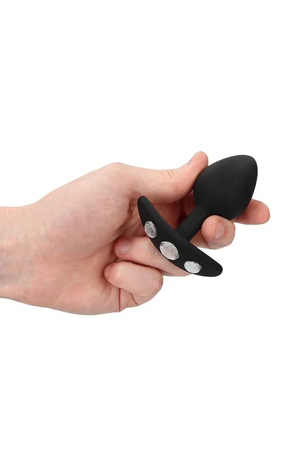 Anal Ouch by Shots Toys Diamond Butt Plug With Handle Black Assorted Shots Toys