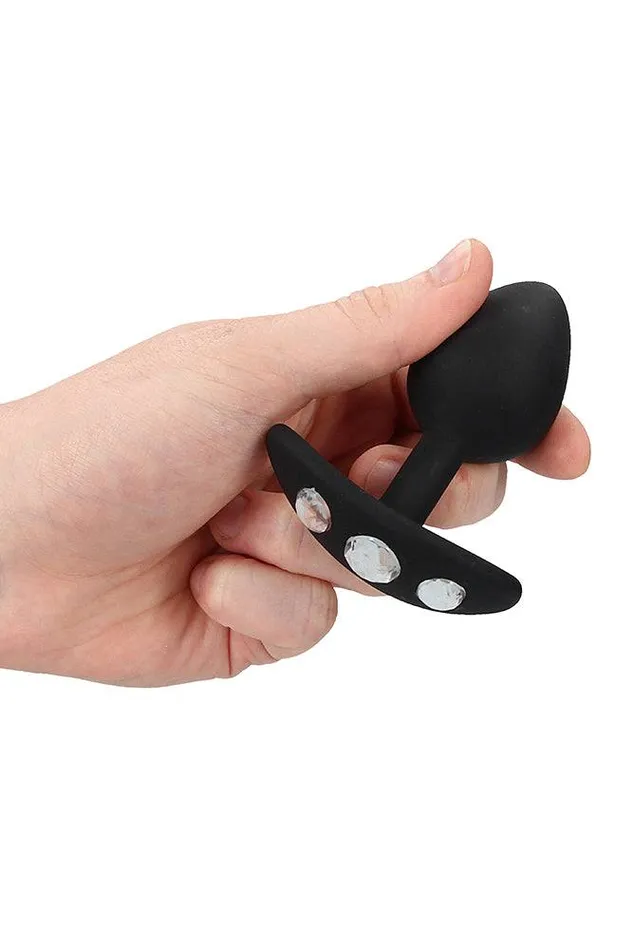 Anal Ouch by Shots Toys Diamond Butt Plug With Handle Black Assorted Shots Toys