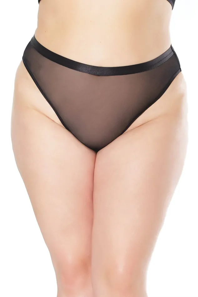 Coquette 22136 PLUS Crotchless Mesh Panty Black OSXL Coquette Anal