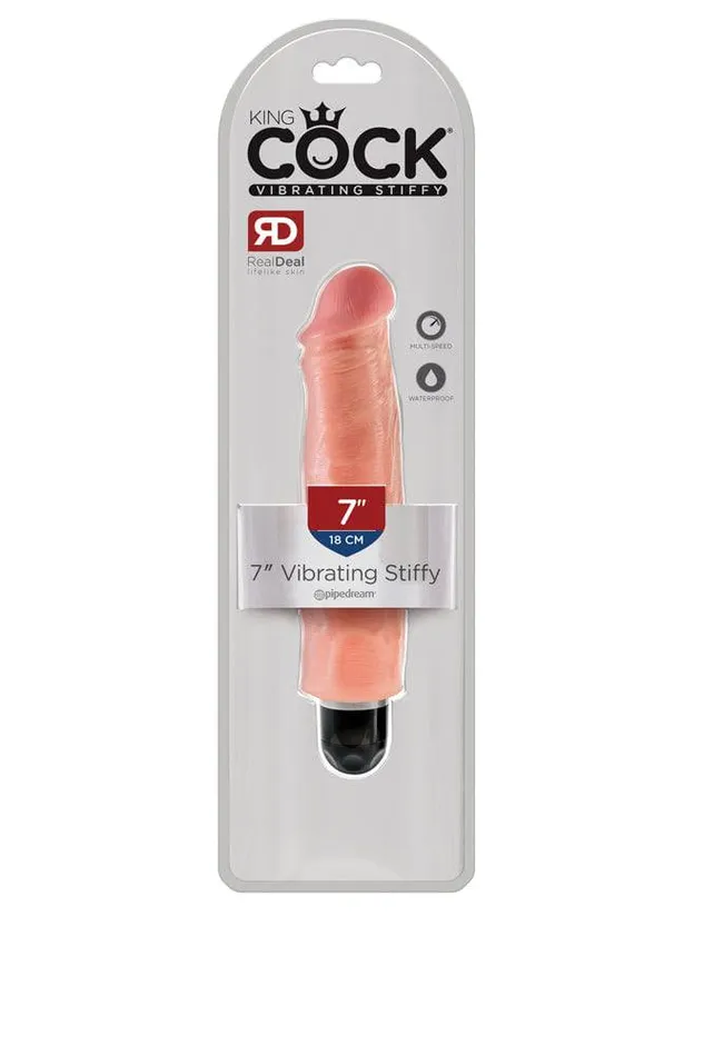 Dildos Pipedream Pipedream King Cock Vibrating Realistic Stiffy Dildo 7 inch