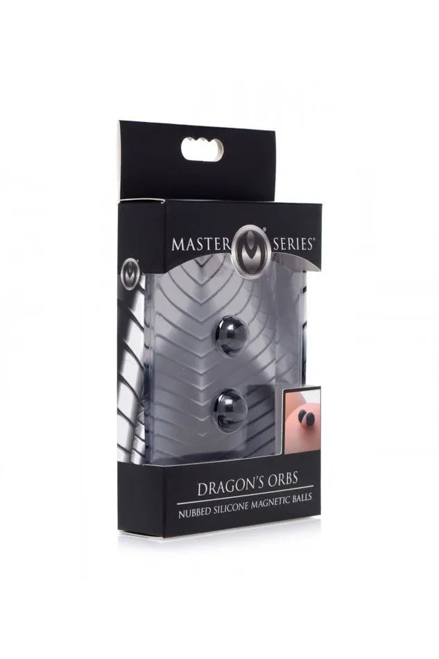 Dildos XR Brands XR Brands Master Series Dragons Orbs Nubbed Silicone Magnetic Balls Black