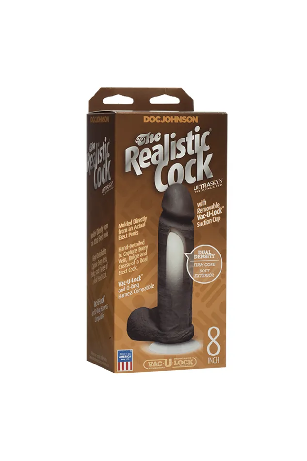Doc Johnson Doc Johnson The Realistic Cock Ultraskyn Dildo w Removable VacULock Base Assorted Sizes Colors Dildos