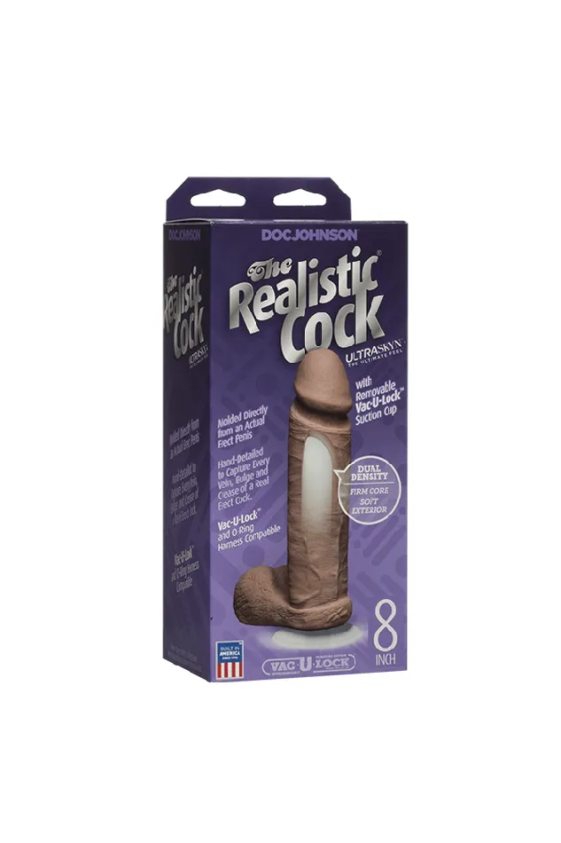 Doc Johnson Doc Johnson The Realistic Cock Ultraskyn Dildo w Removable VacULock Base Assorted Sizes Colors Dildos