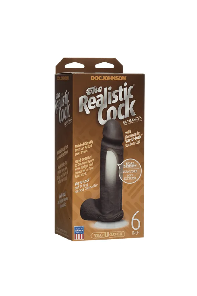 Doc Johnson Doc Johnson The Realistic Cock Ultraskyn Dildo w Removable VacULock Base Assorted Sizes Colors Dildos
