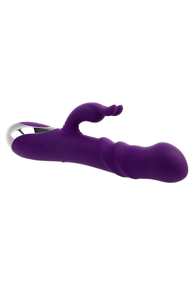 Evolved Playboy Bunny Punch Rabbit Vibrator With Twirling Head Purple Female Sex Toys