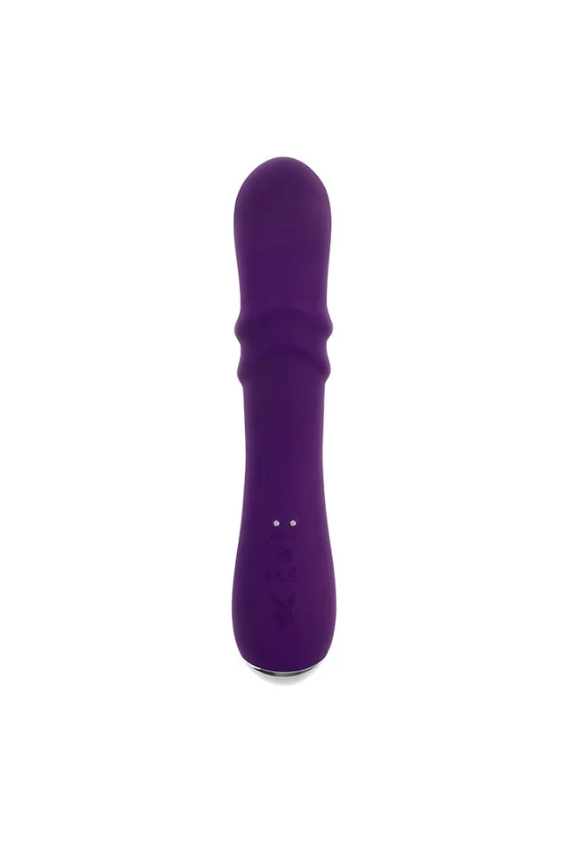 Evolved Playboy Bunny Punch Rabbit Vibrator With Twirling Head Purple Female Sex Toys