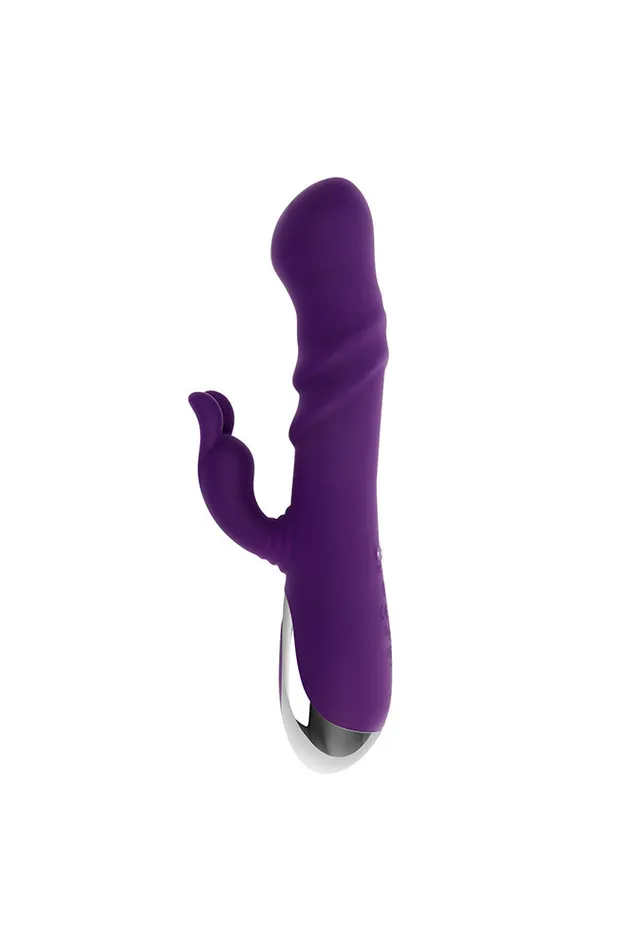 Evolved Playboy Bunny Punch Rabbit Vibrator With Twirling Head Purple Female Sex Toys