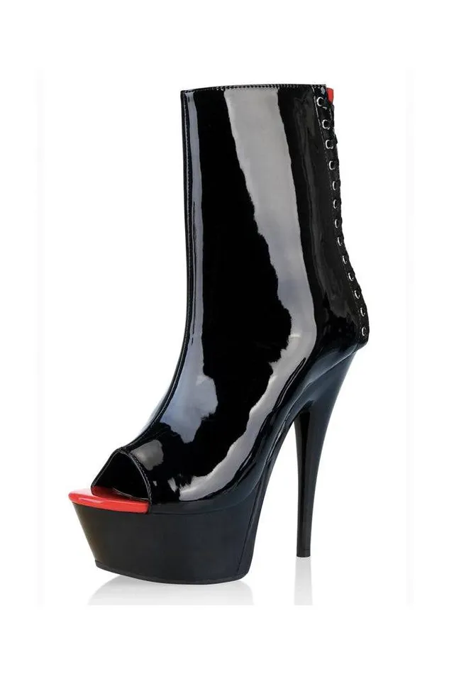 Lapdance Anal Lapdance Shoes LS106 Platform Boot with Corset Detail Black Lapdance Anal Lapdance Shoes LS106 Platform Boot with Corset Detail Black