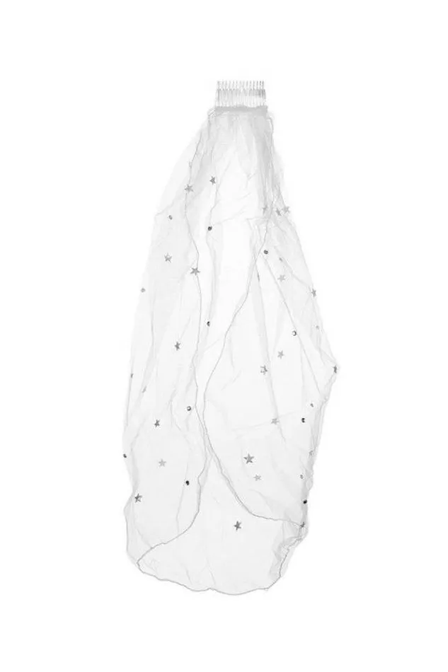Male Sex Toys Stag Shop Stag Shop Bachelorette Party Veil White with Silver Stars Male Sex Toys Stag Shop Stag Shop Bachelorette Party Veil White with Silver Stars
