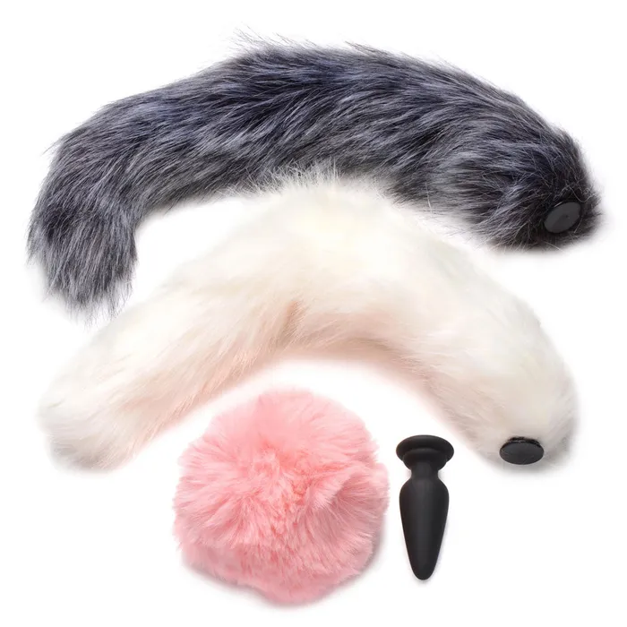 Male Sex Toys XR Tailz SnapOn Silicone Anal Plug 3 Interchangeable Tails XR Brands Male Sex Toys XR Tailz SnapOn Silicone Anal Plug 3 Interchangeable Tails XR Brands