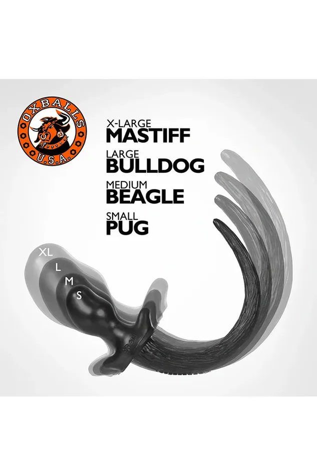Oxballs Anal Oxballs Puppy Tail Butt Plug Bulldog Large Black