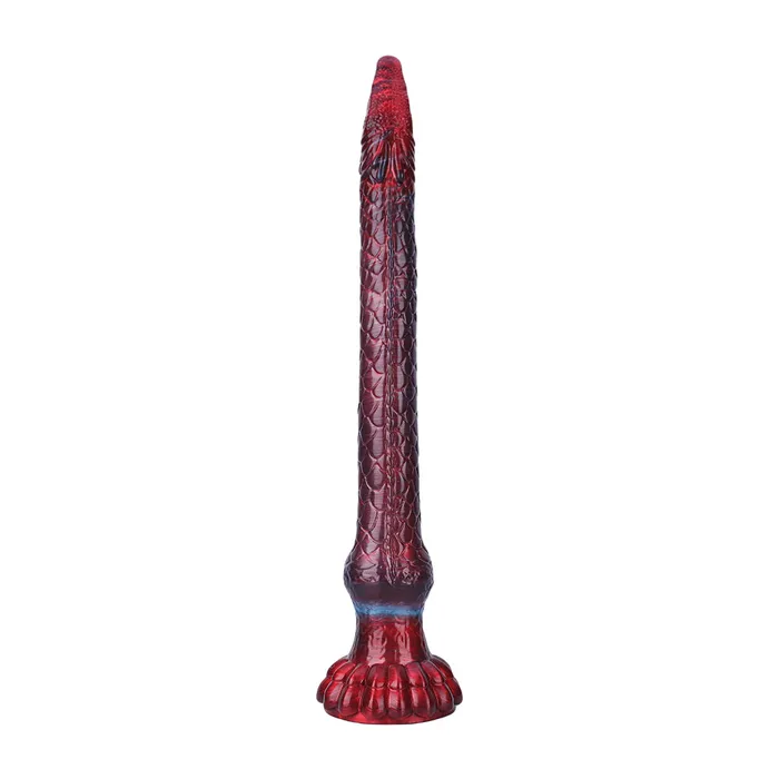 Platinum Silicone Series Anal Fantasy Octopussy Platinum Silicone Dildo 362 Inch Metallic Red