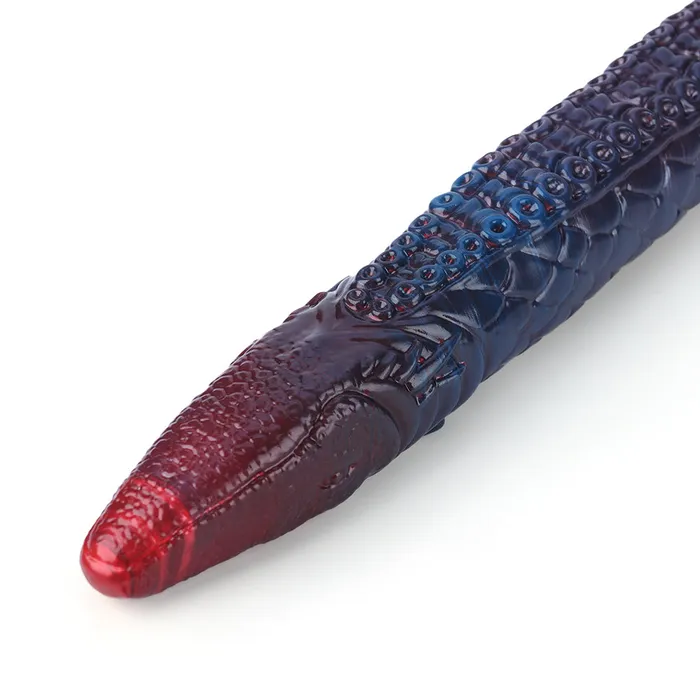 Platinum Silicone Series Anal Fantasy Octopussy Platinum Silicone Dildo 362 Inch Metallic Red