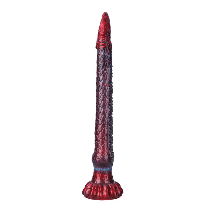 Platinum Silicone Series Anal Fantasy Octopussy Platinum Silicone Dildo 362 Inch Metallic Red