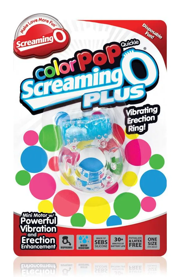 Screaming O Couples Screaming O ColourPop Quickie Plus Disposable Vibrating Cock Ring Assorted