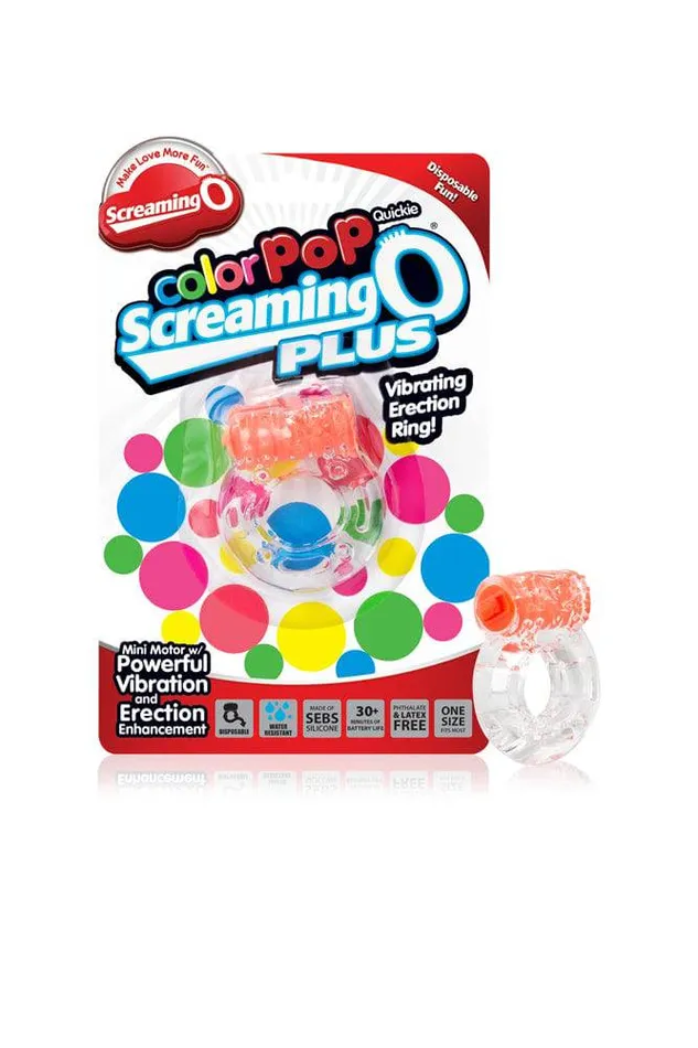 Screaming O Couples Screaming O ColourPop Quickie Plus Disposable Vibrating Cock Ring Assorted