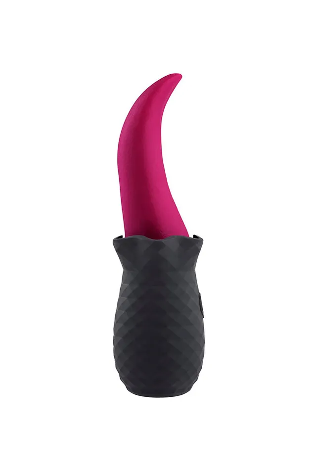 Selopa Vibrators Selopa Tongue Teaser Flickering Silicone Vibrator PinkBlack