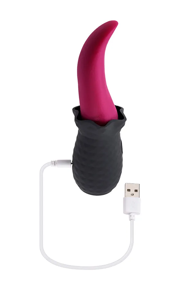 Selopa Vibrators Selopa Tongue Teaser Flickering Silicone Vibrator PinkBlack
