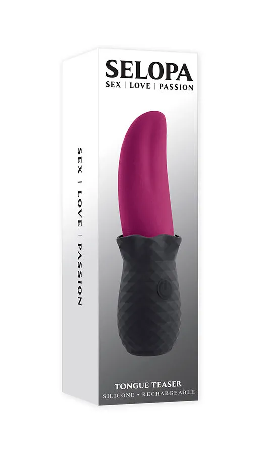 Selopa Vibrators Selopa Tongue Teaser Flickering Silicone Vibrator PinkBlack