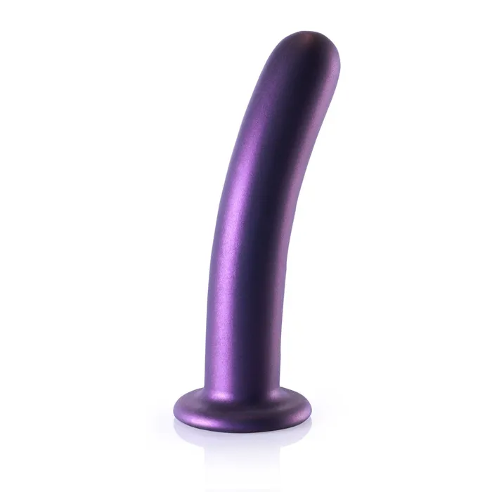 Shots Ouch Liquid Silicone GSpot 7 Inch Dildo Metallic Purple Shots Toys Dildos