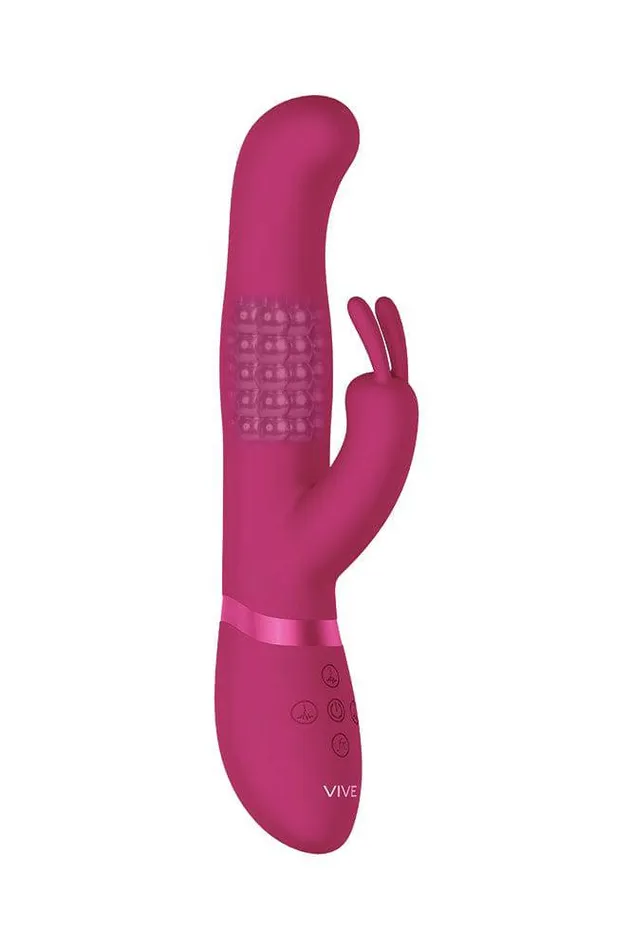 Shots Toys Vibrators Shots Toys VIVE Izara Rotating Beading Rabbit Vibrator Pink