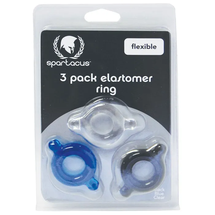 SPARTACUS Male Sex Toys Spartacus Elastomer Cock Ring 3 Pack Small