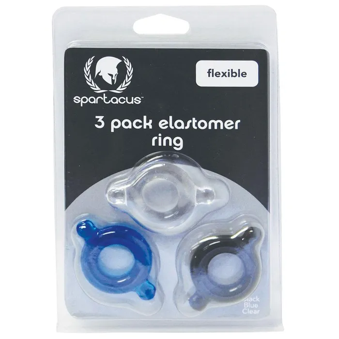 SPARTACUS Male Sex Toys Spartacus Elastomer Cock Ring 3 Pack Small