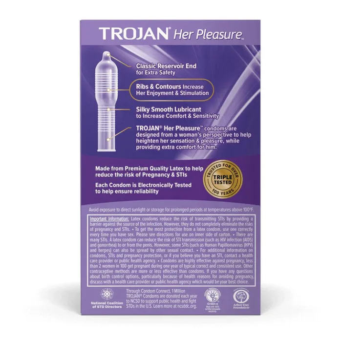 Trojan Female Sex Toys Trojan Her Pleasure Sensations Ribbed Condoms