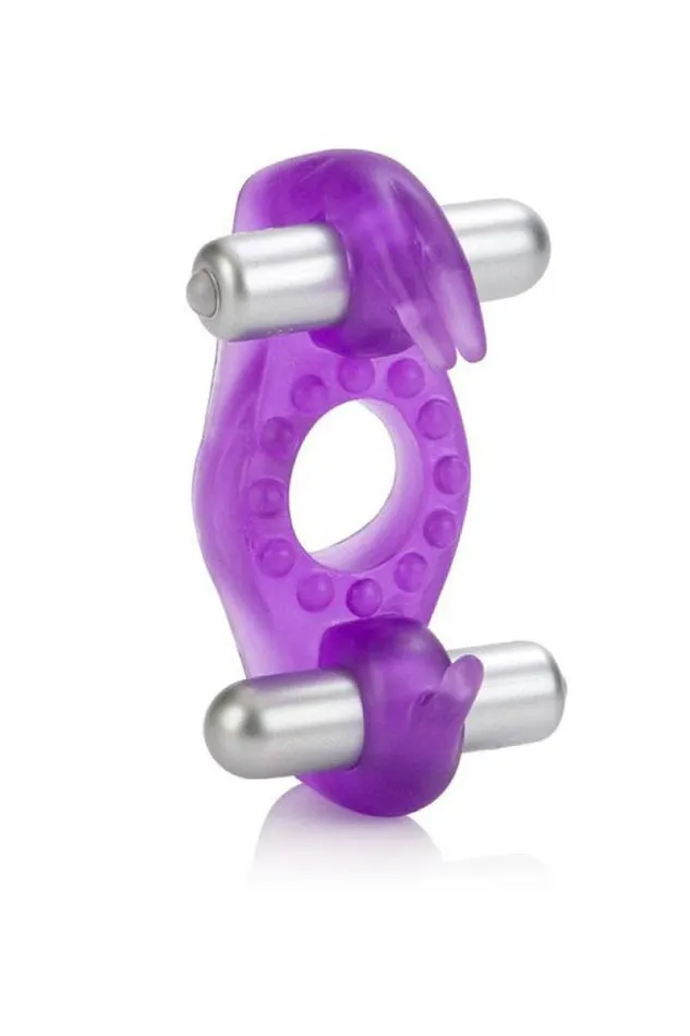 Vibrators Cal Exotics Couples Enhancers Wireless Rockin Rabbit Dual Cock Ring Purple Cal Exotics