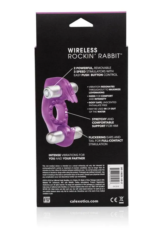 Vibrators Cal Exotics Couples Enhancers Wireless Rockin Rabbit Dual Cock Ring Purple Cal Exotics