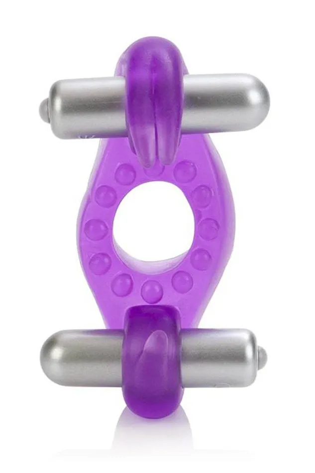 Vibrators Cal Exotics Couples Enhancers Wireless Rockin Rabbit Dual Cock Ring Purple Cal Exotics