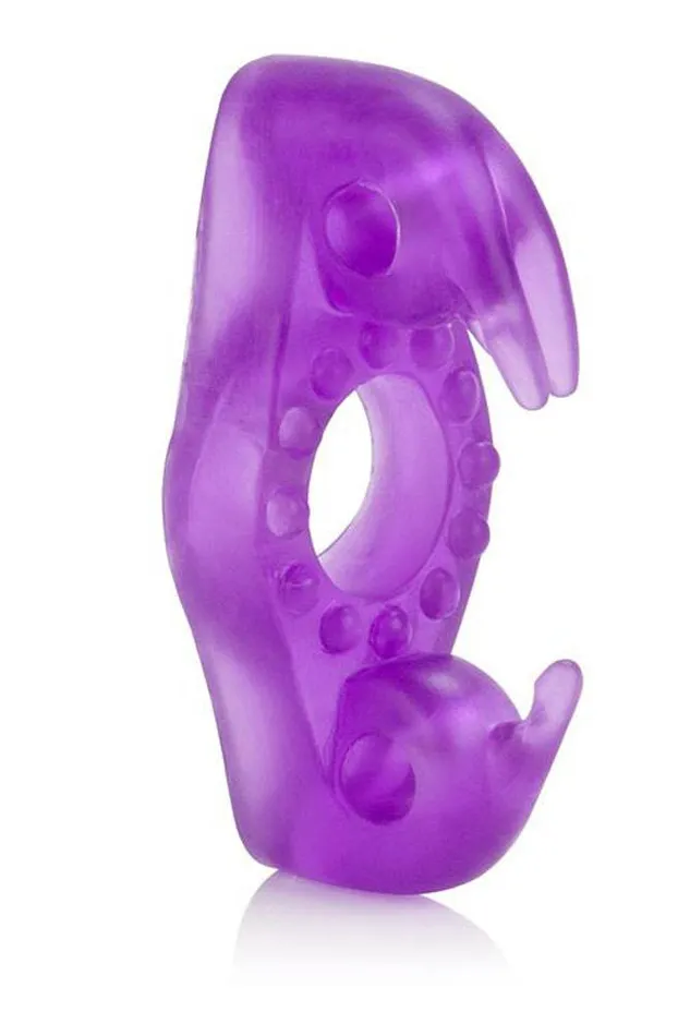Vibrators Cal Exotics Couples Enhancers Wireless Rockin Rabbit Dual Cock Ring Purple Cal Exotics