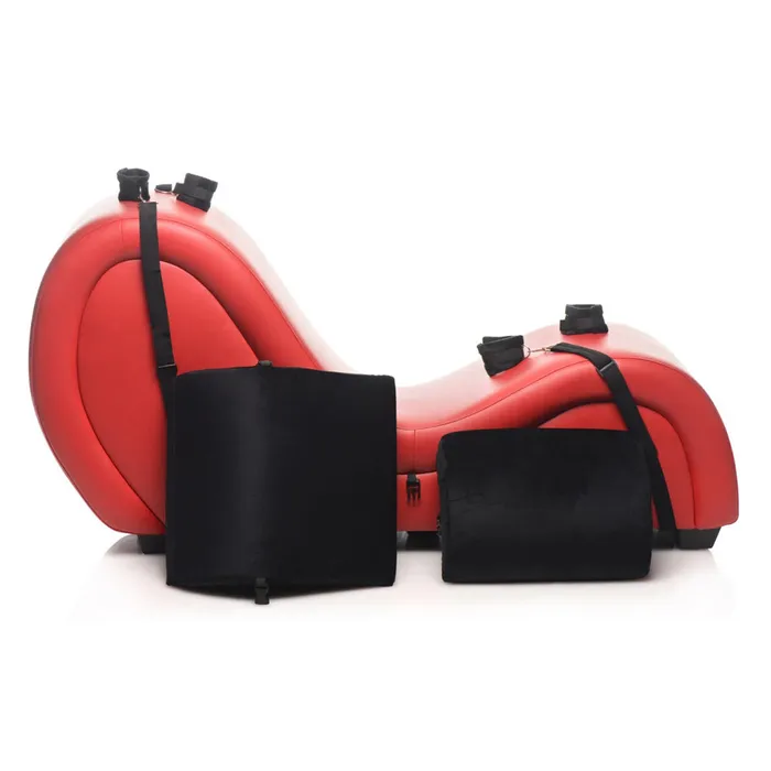 XR Brands Male Sex Toys XR Brands Master Series Kinky Couch Sex Chaise With Pillows Red