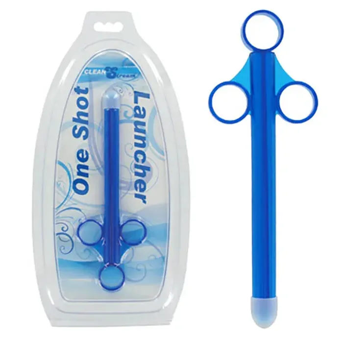 XR Brands Vibrators XR Clean Stream One Shot Lube Launcher Blue