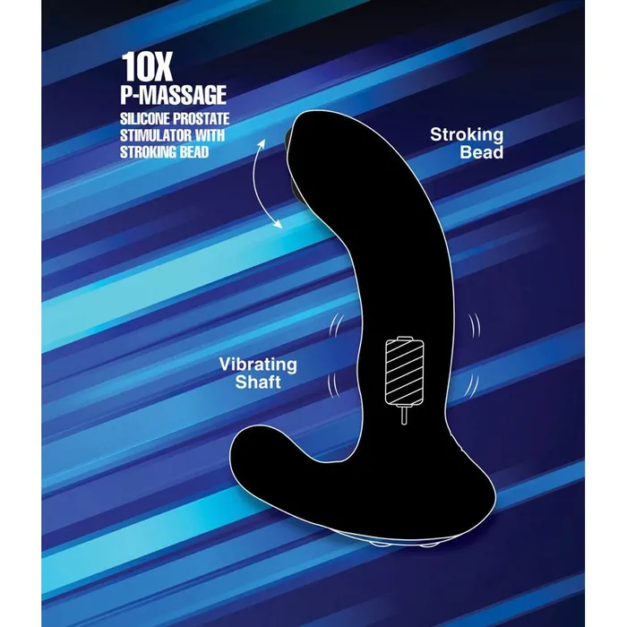10X PMassage Silicone Prostate Stimulator with Stroking Bead Alpha Pro Male Sex Toys