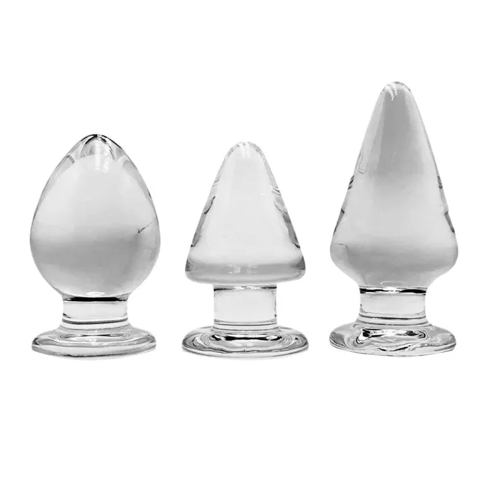 3 Sizes Large Transparent Glass Butt Plug For Men Lovegasm Anal