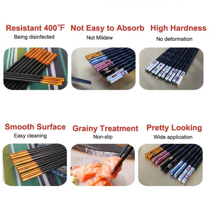 AMY CO New Family Use Chopsticks Stainless Steel Chopsticks Alloy Chopsticks 5 pairs H082 Dildos