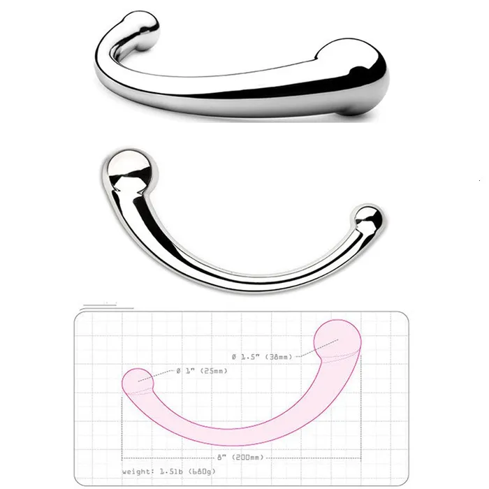 Double Ended Stainless Steel G Spot Wand Prostate Massage Stick Penis P Spot Stimulator Anal Dildo Plug Sex Toys for Men Women LAZADASEXTOYS Male Sex Toys