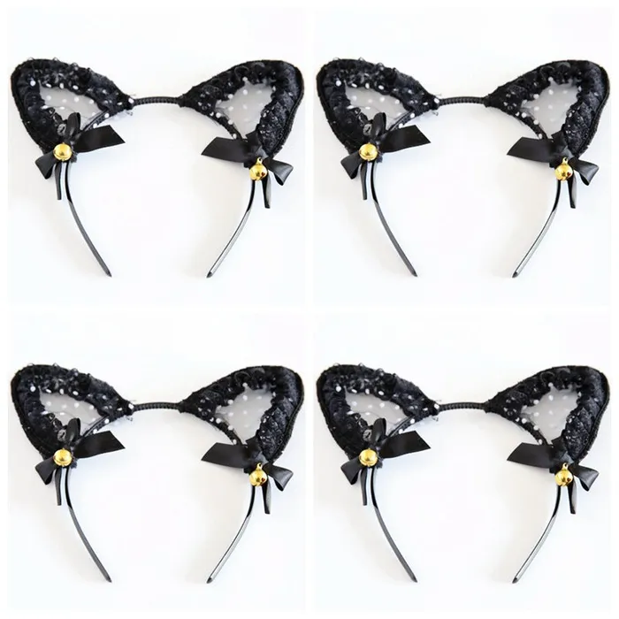 LAZADASEXTOYS Couples Foreign trade fun accessories sexy bells cat ears bows polka dot lace hemming headband headdress 5023