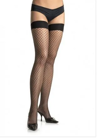 Leg Avenue Anal Spandex Industrial Net Thigh Highs Black