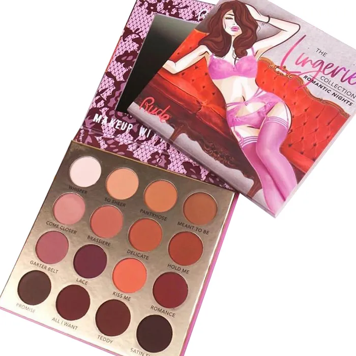 Lingerie RUDE 16 Colors Lingerie Bright Matte Eyeshadow Eye shadow Palette KBEAUTY MZ080 Vibrators