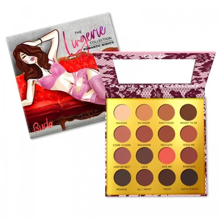 Lingerie RUDE 16 Colors Lingerie Bright Matte Eyeshadow Eye shadow Palette KBEAUTY MZ080 Vibrators