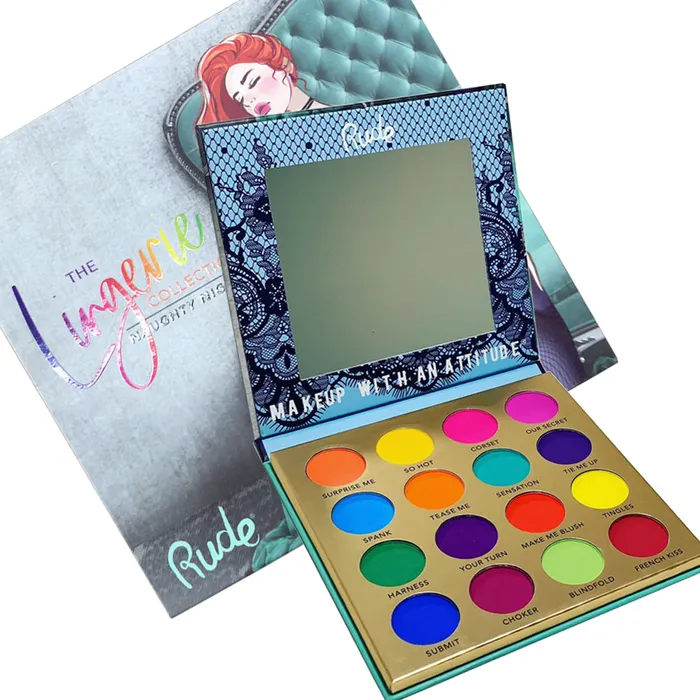 Lingerie RUDE 16 Colors Lingerie Bright Matte Eyeshadow Eye shadow Palette KBEAUTY MZ080 Vibrators