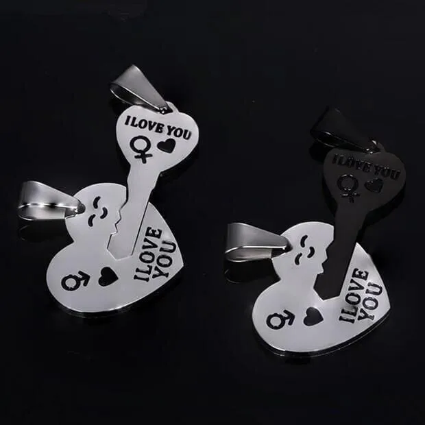 Lovegasm Dildos Lovers Heart Lock and Key Necklace