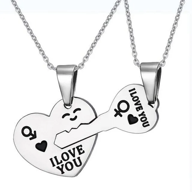 Lovegasm Dildos Lovers Heart Lock and Key Necklace