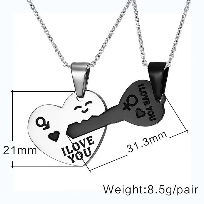 Lovegasm Dildos Lovers Heart Lock and Key Necklace