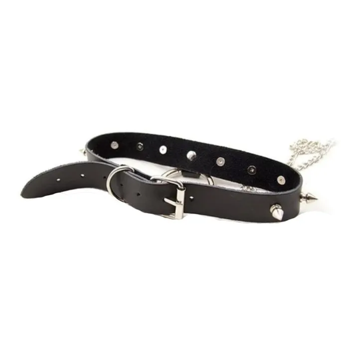 Lovegasm Male Sex Toys Studded with Spikes O Ring Choker With Nipple Covers