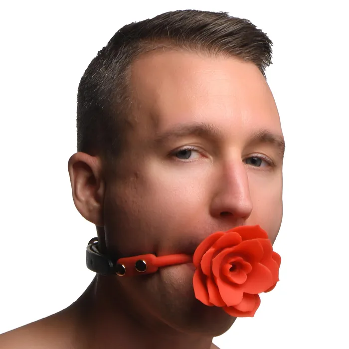 Master Series Blossom Silicone Breathable Rose Gag Vibrators