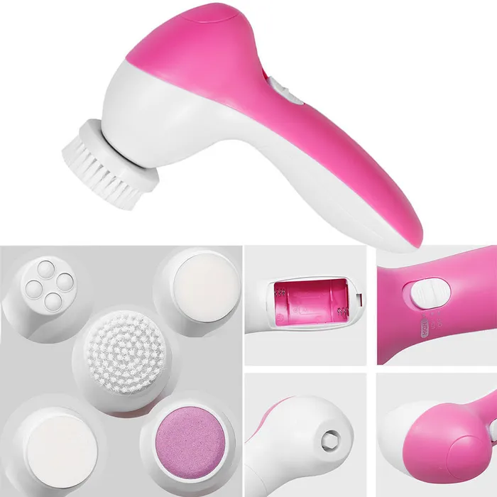 missammy Female Sex Toys 5 In 1 Deep Clean Electric Facial Cleaner Face Skin Care Brush Massager Beauty Tool007N