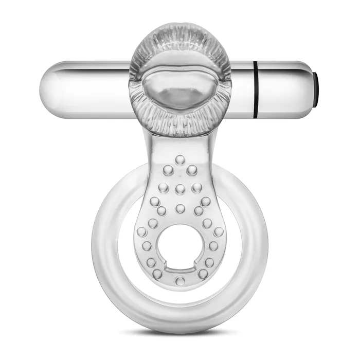 Stay Hard 10 Function Vibrating Tongue Ring Clear Blush Male Sex Toys